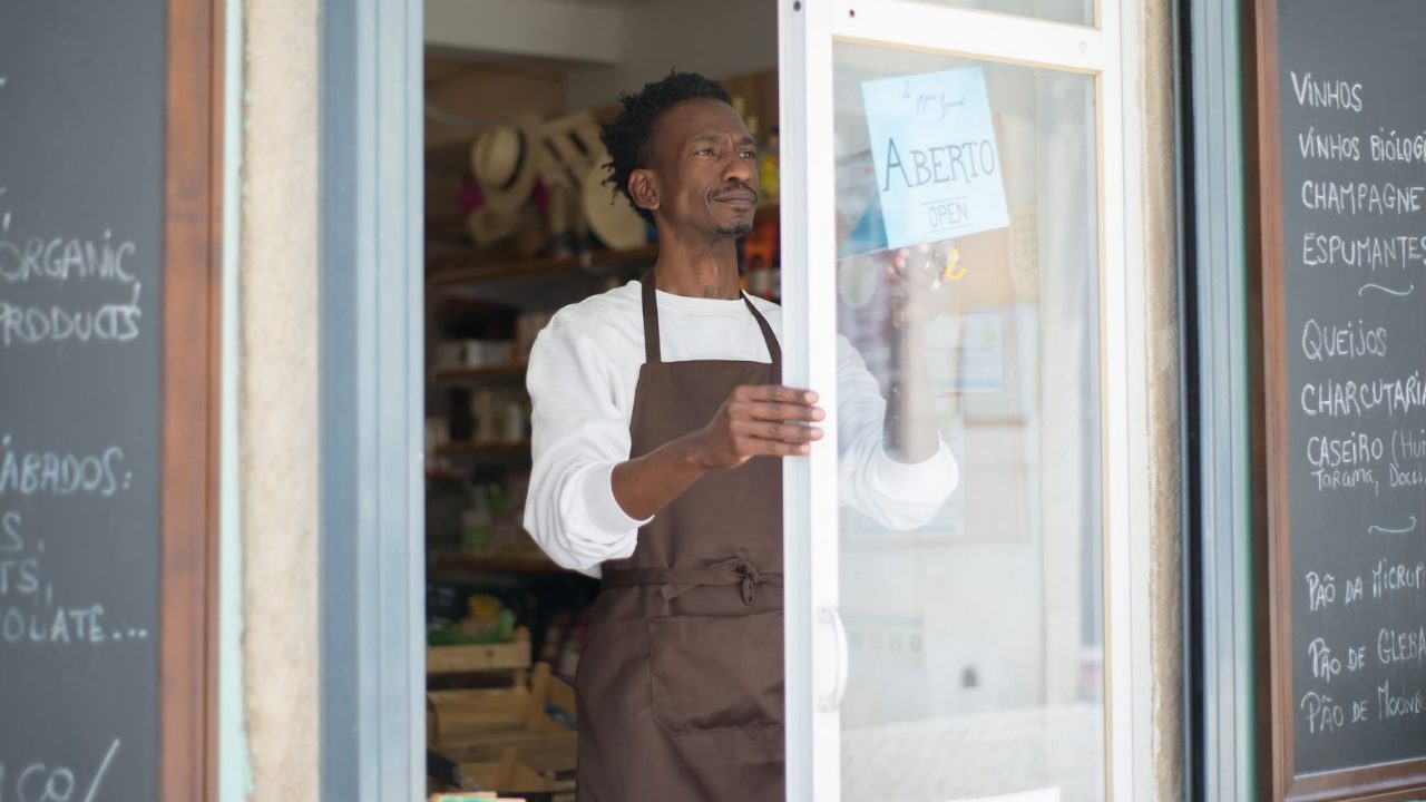 Local business storefront on the high street