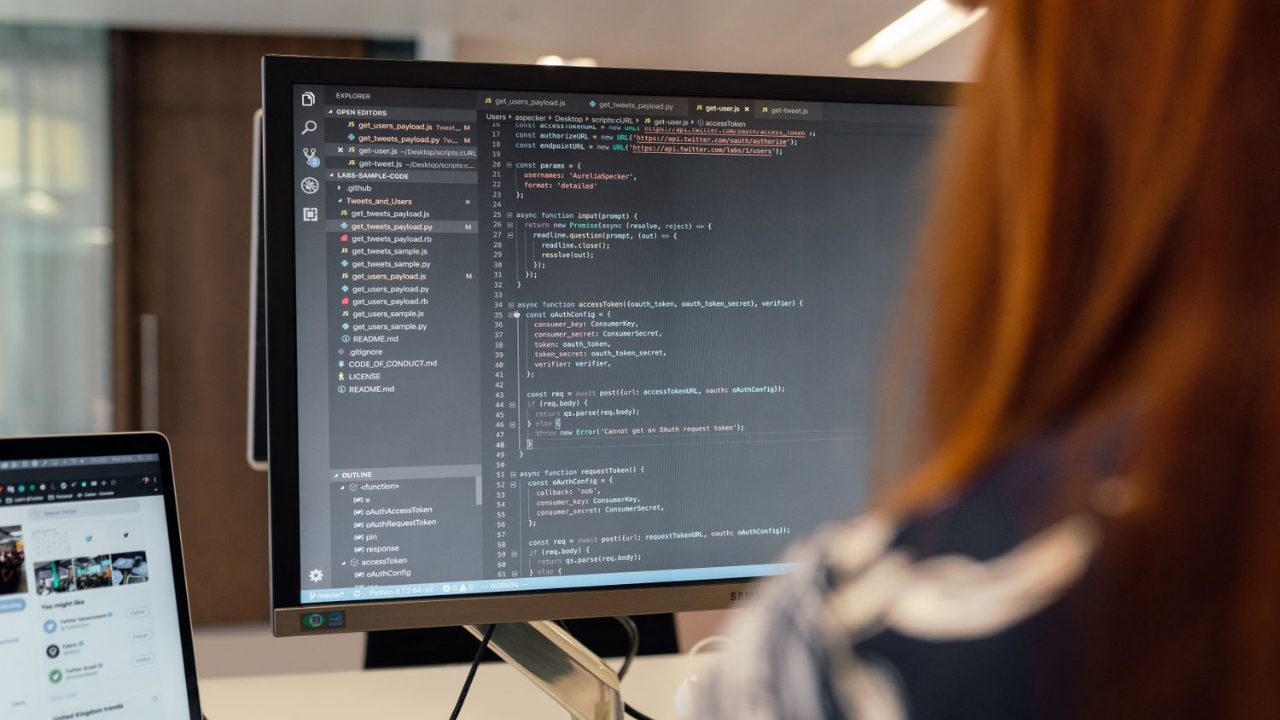 Developer working on technical SEO code
