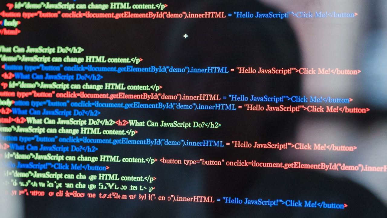 Structured code on a screen for schema markup